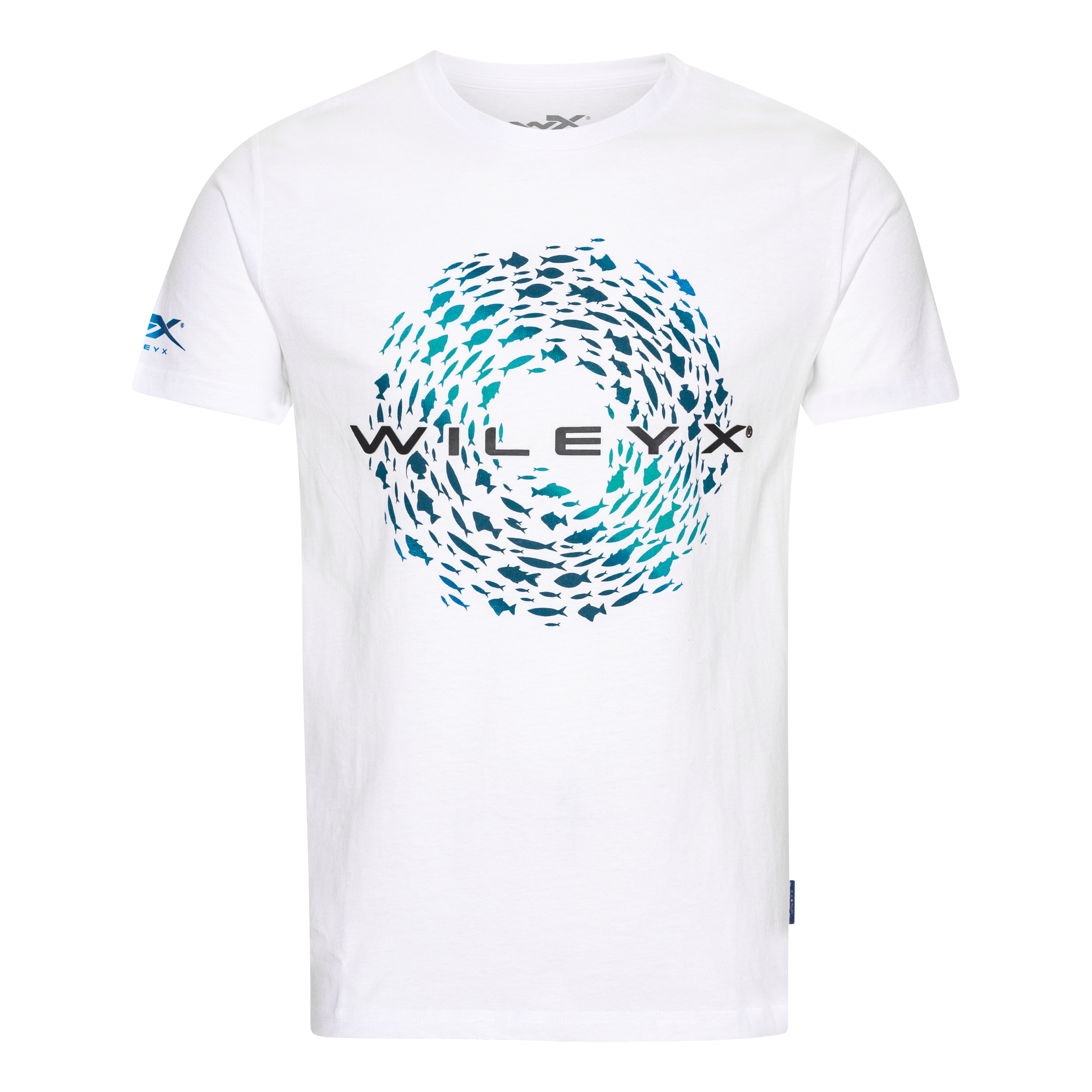 Wiley X WX Fish T-shirt - White Cotton w/ Skeleton - S
