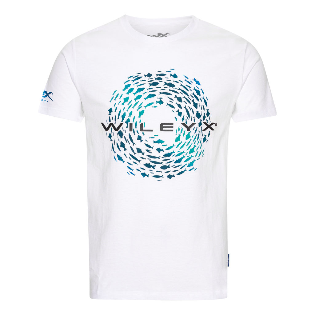 Wiley X WX Fish T-shirt - White Cotton w/ Skeleton - S by Wiley X - T-Shirts