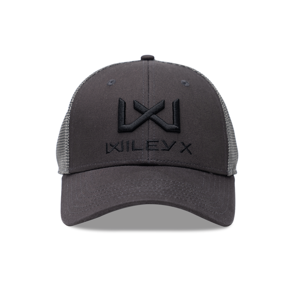 Wiley X Trucker Cap - Dark Grey w Black WX/Wiley X by Wiley X - Apparel