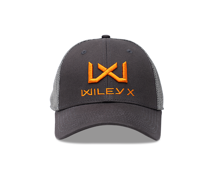Wiley X Trucker Cap Dark Grey w Orange WX/Wiley X by Wiley X - Apparel