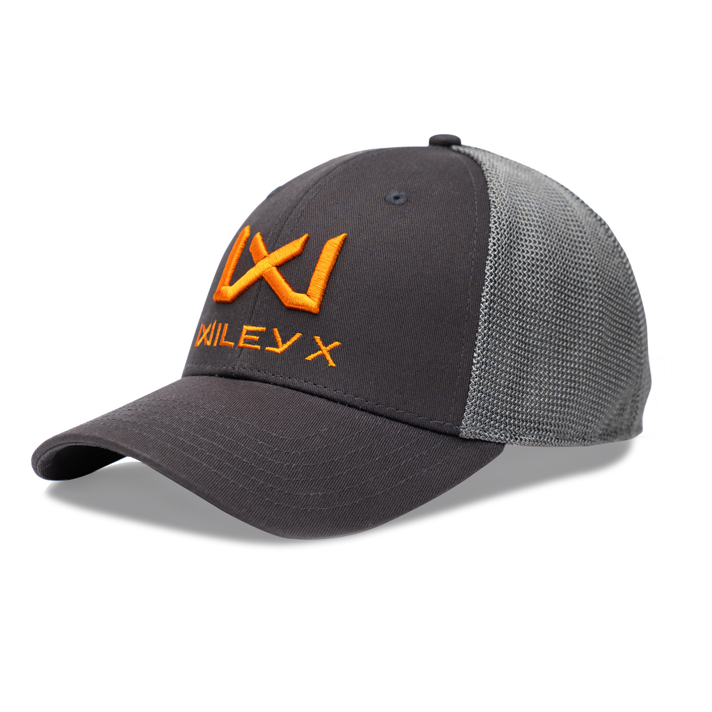 Wiley X Trucker Cap Dark Grey w Orange WX/Wiley X by Wiley X - Apparel
