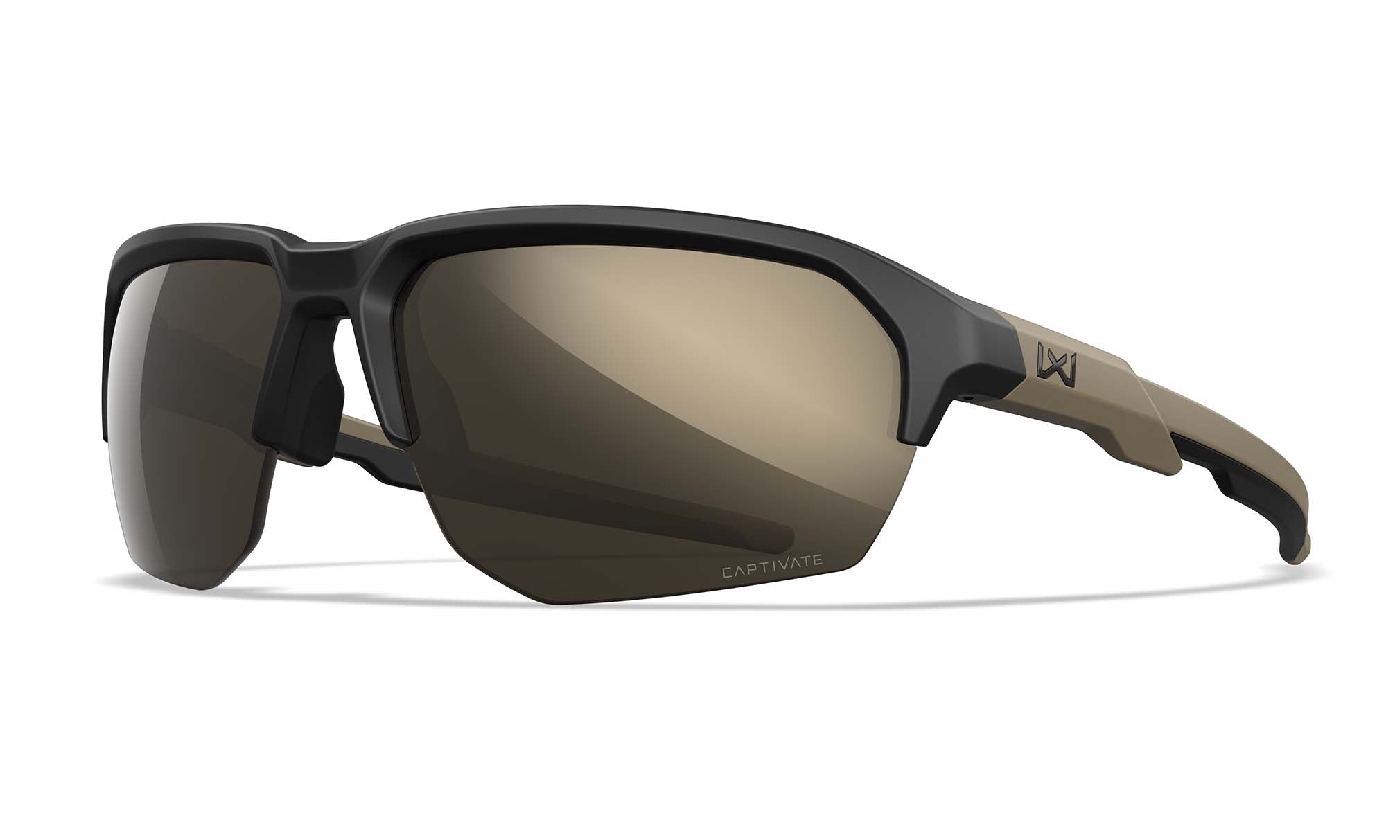 Wiley X WX JAKL — Captivate - Tungsten Mirror - Grey, Matte Black/Tan