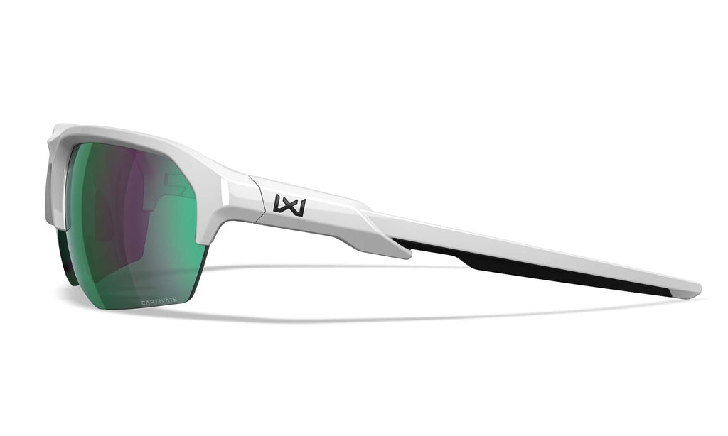 Wiley X WX JAKL — Captivate Polarized - Green Mirror - Amber, Polished White