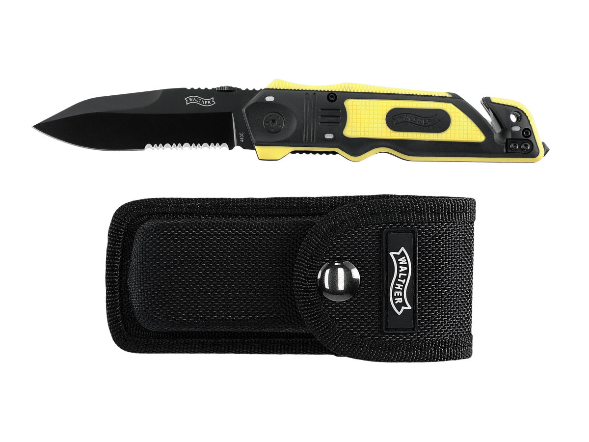 Nôž zatv. Walther ERK - Emergency Rescue Knife yellow/black