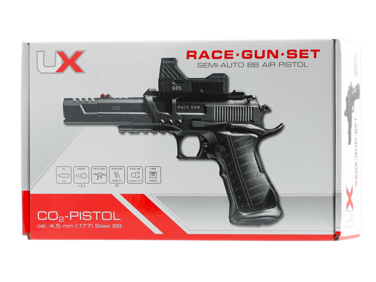 Pištoľ CO2 UX RaceGun Set, kal. 4,5mm BB
