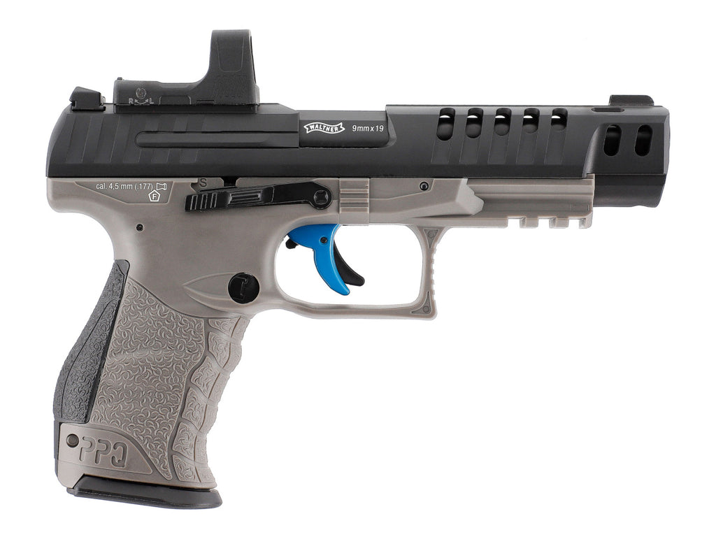 Pištoľ CO2 Walther Q5 Match Combo 5" Set, kal. 4,5mm diabolo