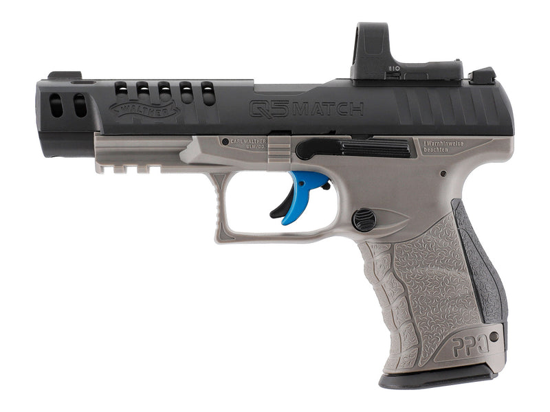 Pištoľ CO2 Walther Q5 Match Combo 5" Set, kal. 4,5mm diabolo