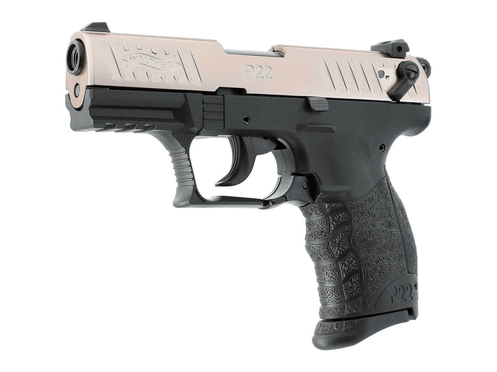 Pištoľ exp. Walther P22Q nickel, kal. 9mm P.A.K.