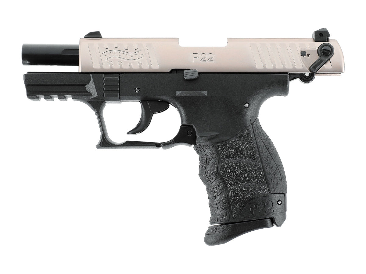 Pištoľ exp. Walther P22Q nickel, kal. 9mm P.A.K.