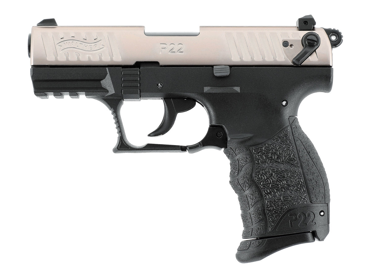 Pištoľ exp. Walther P22Q nickel, kal. 9mm P.A.K.
