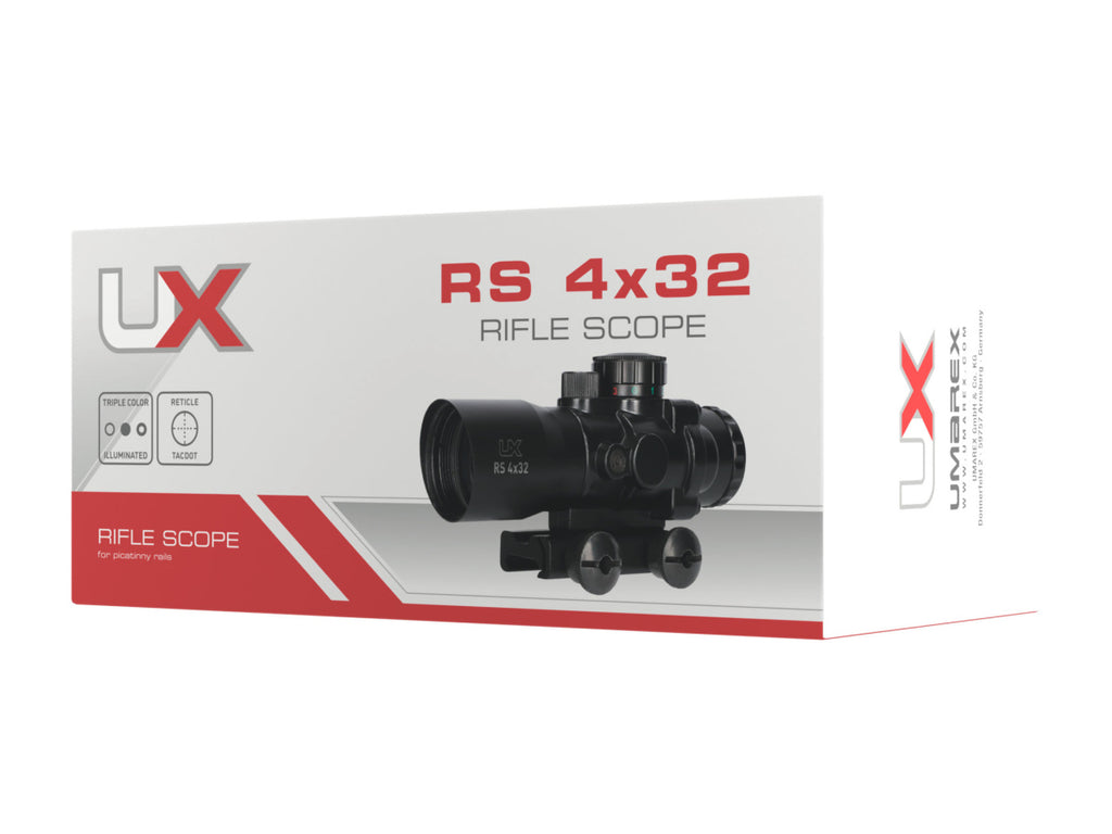 Puškohľad UX RS 4x32, osvetlený, montáž (weaver)