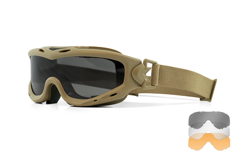 Wiley X SPEAR — Grey + Clear + Light Rust, Matte Tan by Wiley X - Tactical Goggles