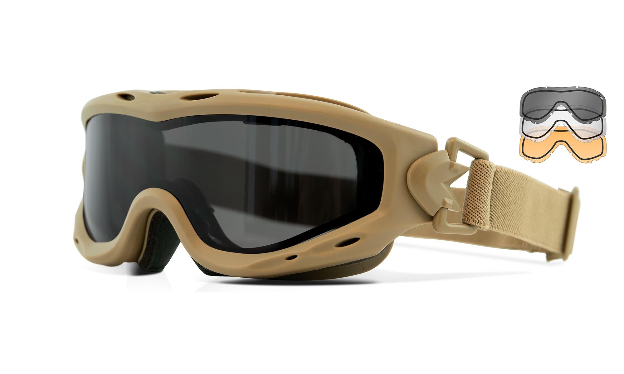 Wiley X SPEAR — Dual  Grey + Clear + Light Rust, Matte Tan