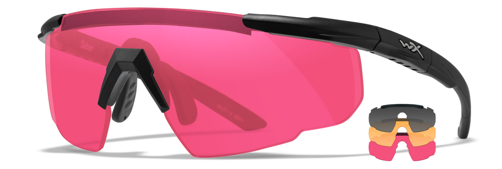 Wiley X SABER ADVANCED — Grey + Light Rust + Vermillion, Matte Black by Wiley X - Tactical Eyewear - Changeable