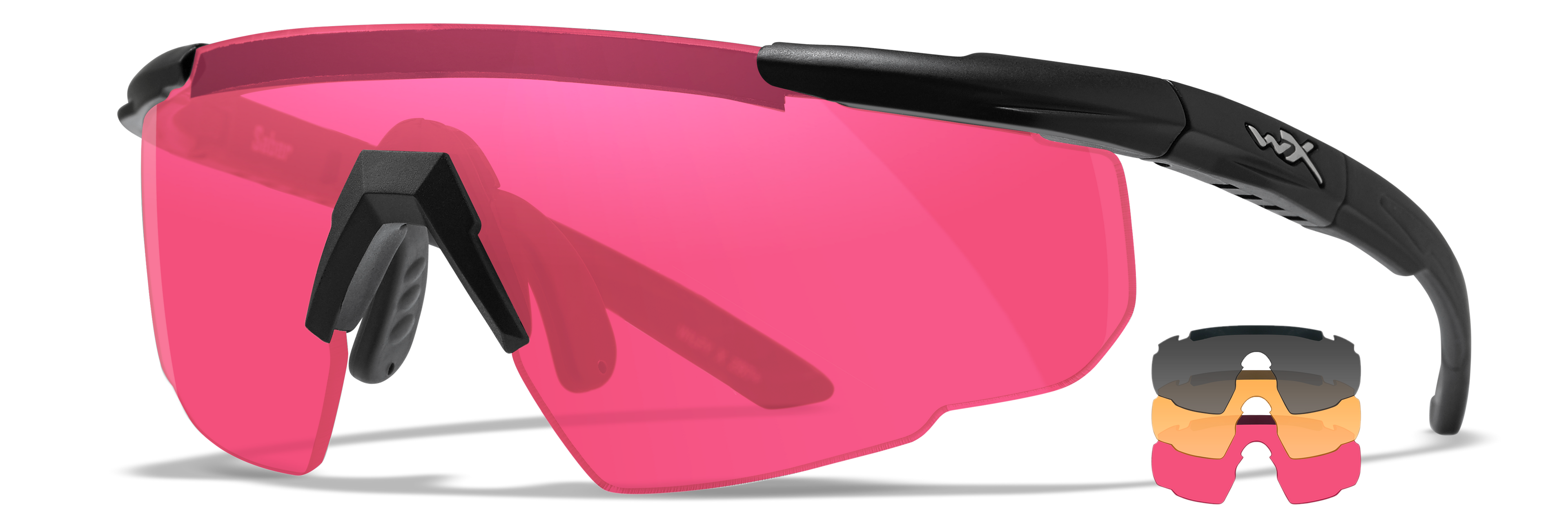 Wiley X SABER ADVANCED — Grey + Light Rust + Vermillion, Matte Black by Wiley X - Tactical Eyewear - Changeable