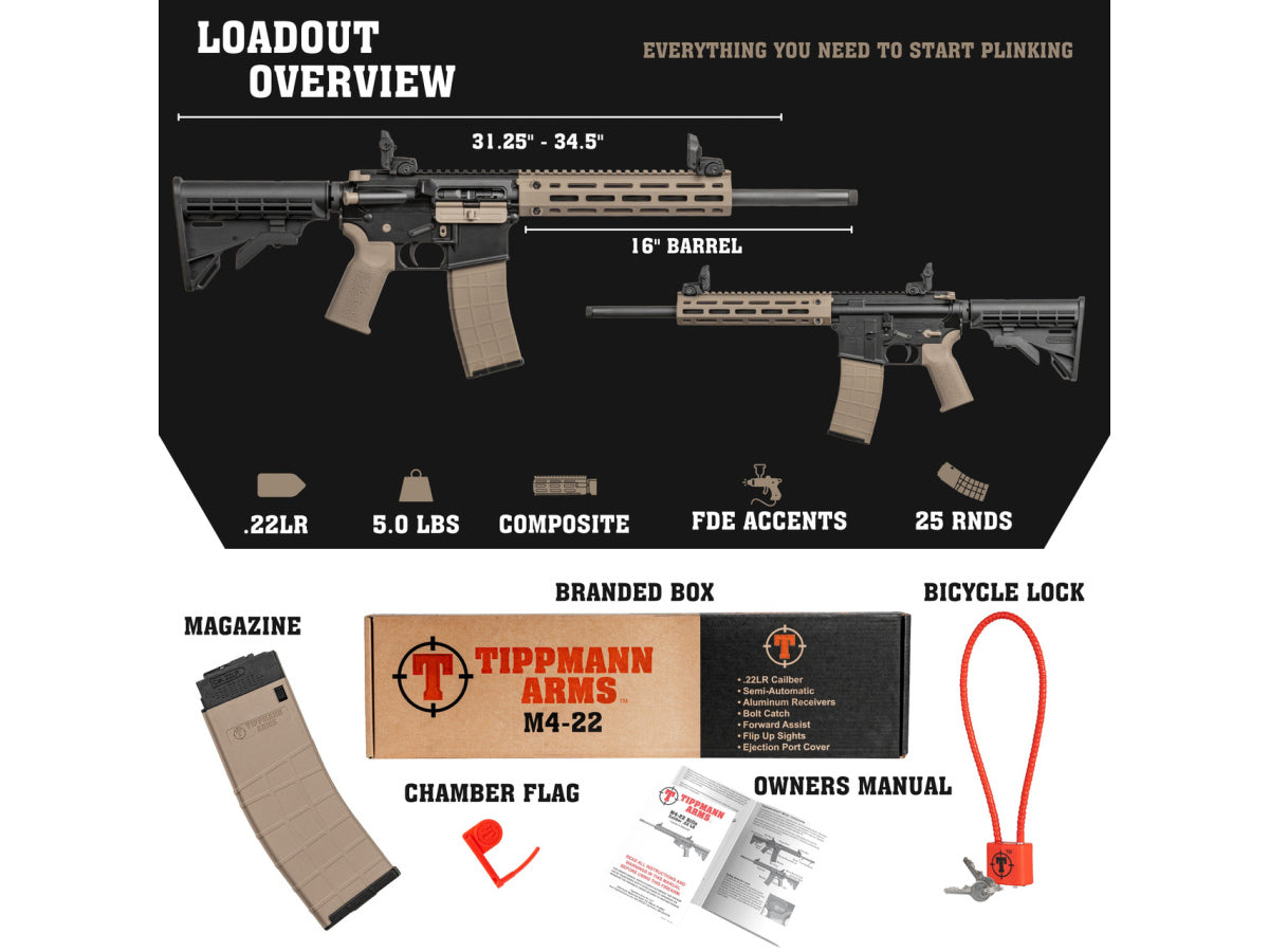 Tippmann M4-22 LTE 16" M-Lok, FDE, kal. .22LR (A101296)