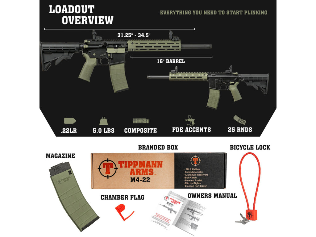 Tippmann M4-22 LTE 16" M-Lok, ODG, kal. .22LR (A101297)