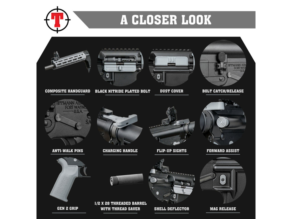 Tippmann M4-22 LTE 16" M-Lok, WOLF GRAY, kal. .22LR (A101301)