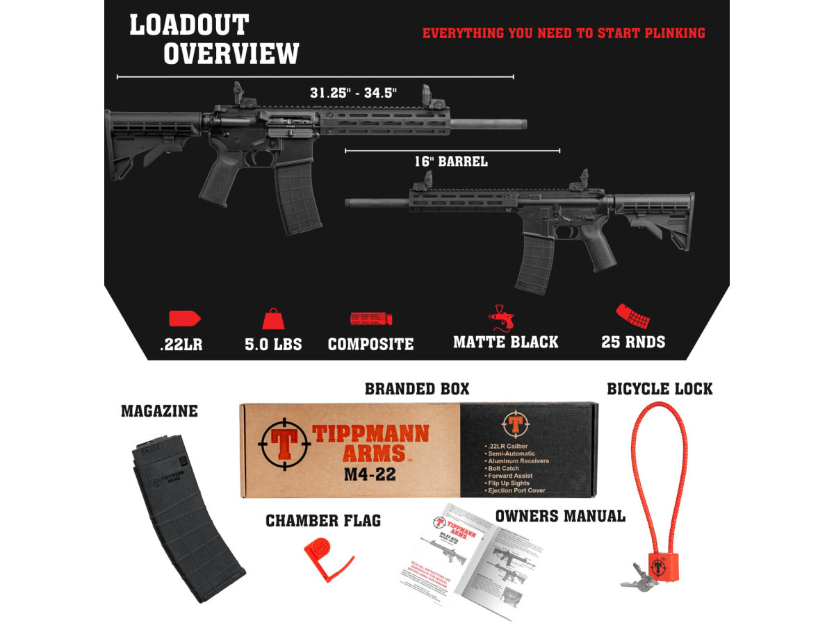 Tippmann M4-22 LTE 16" M-Lok, BLACK, kal. .22LR (A101298)