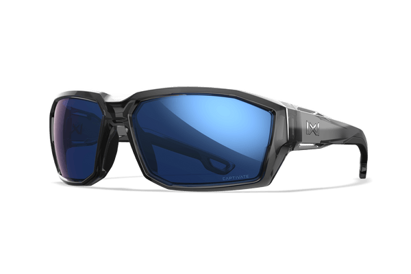 Wiley X WX ALPINE — Captivate Polarized - Blue Mirror -  Grey, Gloss Crystal Grey by Wiley X - Ballistic Eyewear