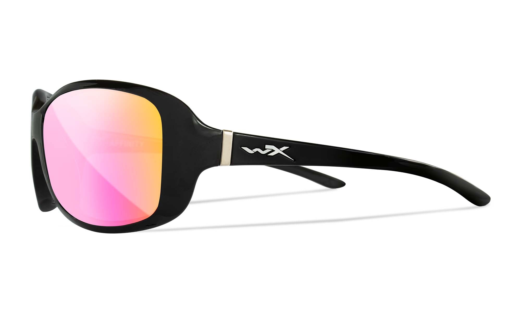 Wiley X WX AFFINITY — Captivate Polarized - Rose Gold Mirror -  Green, Gloss Black