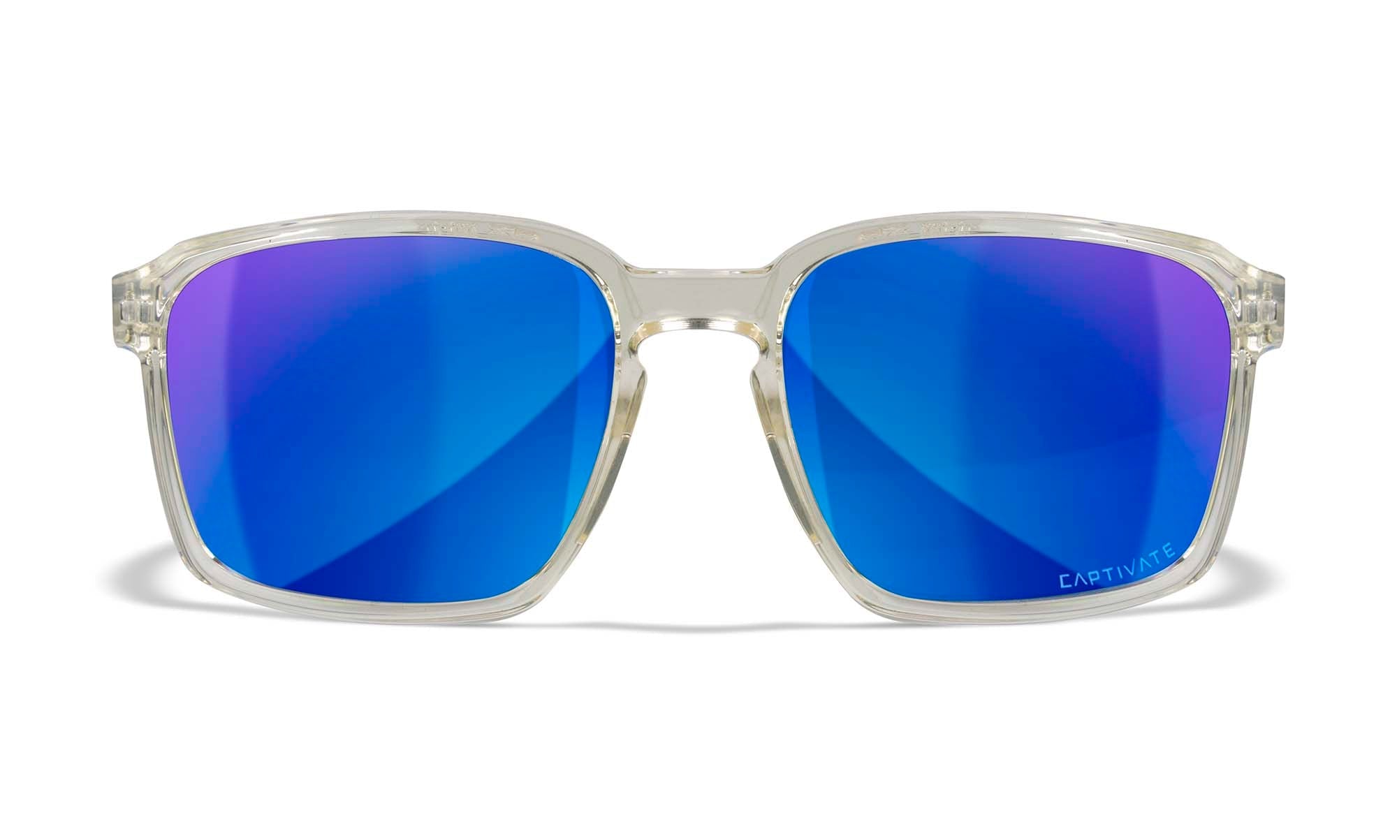 Wiley X WX ALFA — Captivate Polarized - Blue Mirror -  Grey, Gloss Clear Crystal