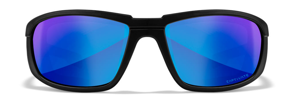 Wiley X WX BOSS — Captivate Polarized - Blue Mirror -  Grey, Matte Black