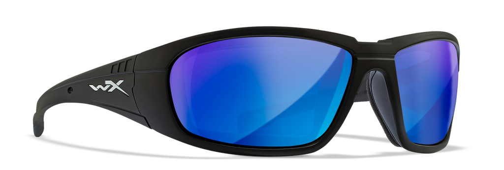 Wiley X WX BOSS — Captivate Polarized - Blue Mirror -  Grey, Matte Black