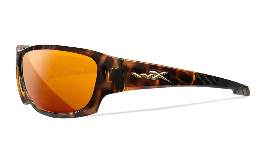 Wiley X WX CLIMB — Captivate Polarized - Bronze Mirror - Copper, Gloss Tortoise