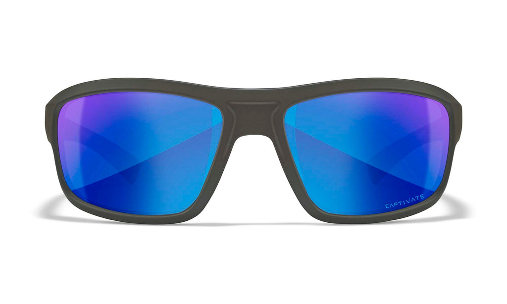 Wiley X WX CONTEND — Captivate Polarized - Blue Mirror -  Grey, Matte Graphite