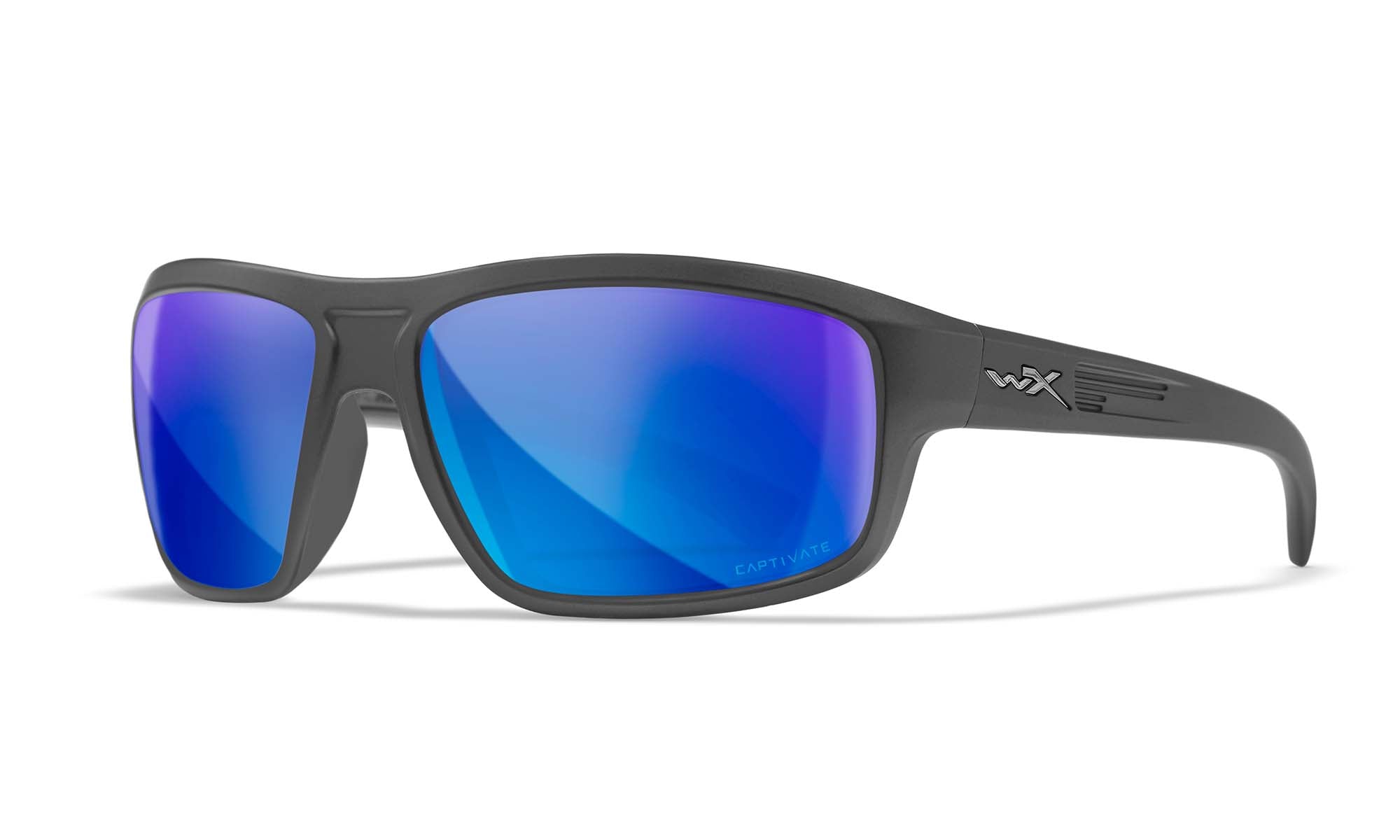 Wiley X WX CONTEND — Captivate Polarized - Blue Mirror -  Grey, Matte Graphite