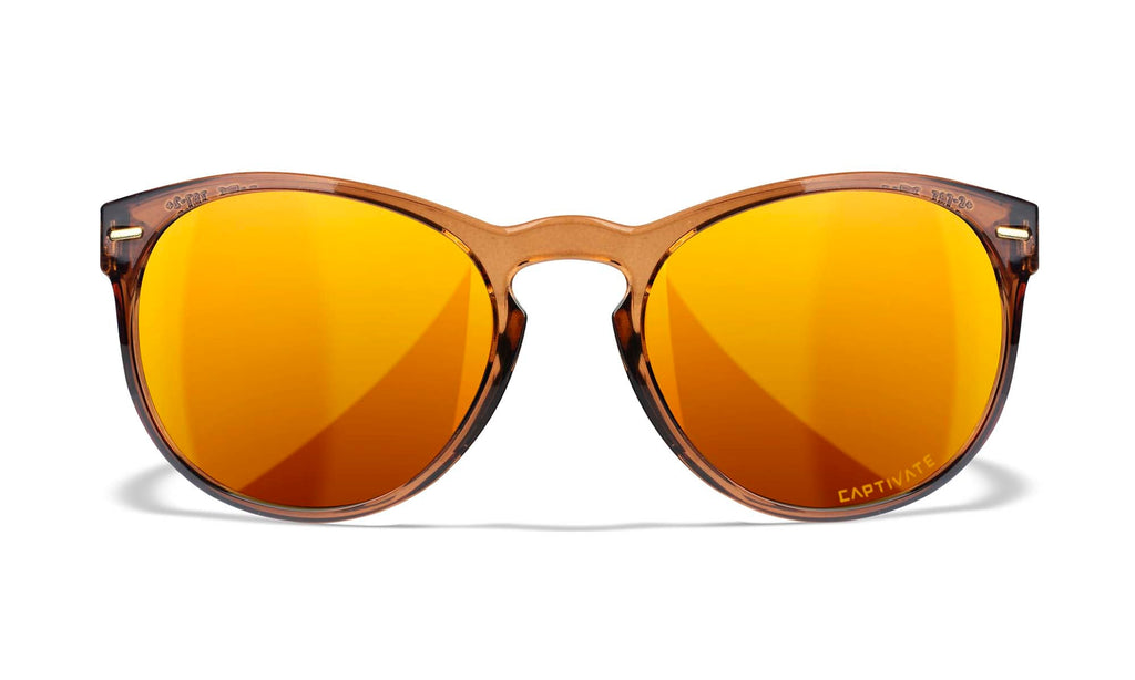 Wiley X WX COVERT — Captivate Polarized - Bronze Mirror - Copper, Crystal Rootbeer
