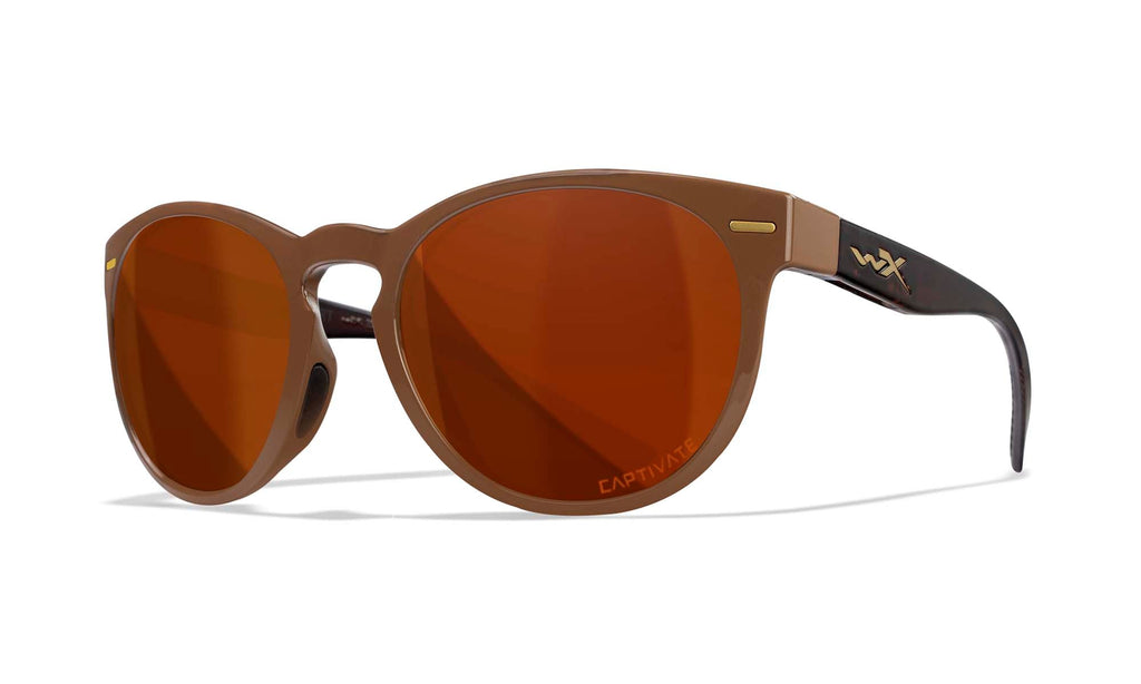 Wiley X WX COVERT — Captivate Polarized - Copper, Gloss Coffee / Crystal Brown