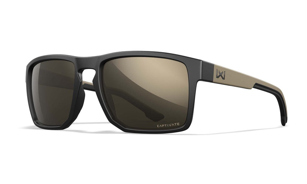 Wiley X WX FOUNDER — Captivate - Tungsten Mirror - Grey, Matte Black/Tan