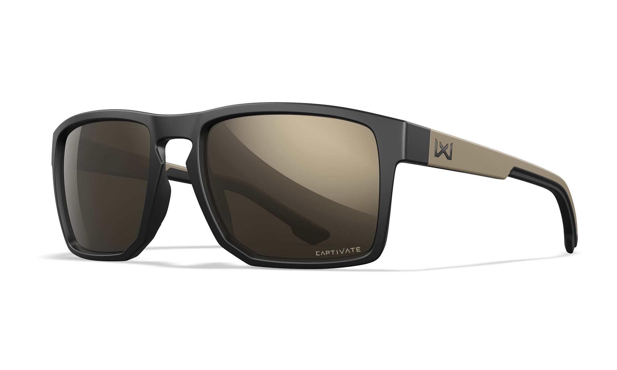 Wiley X WX FOUNDER — Captivate - Tungsten Mirror - Grey, Matte Black/Tan