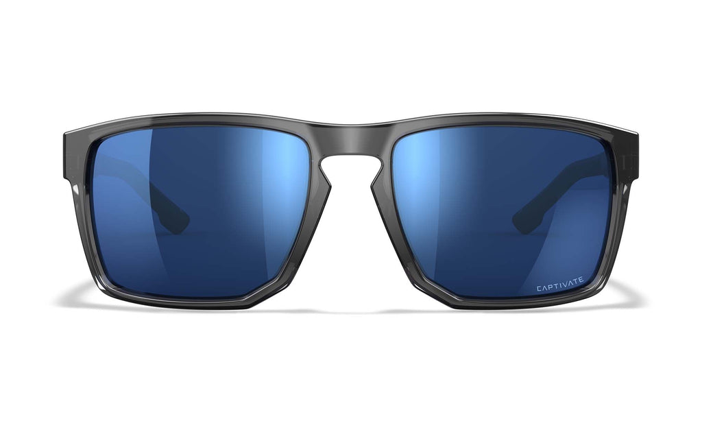 Wiley X WX FOUNDER — Captivate Polarized - Blue Mirror - Grey, Gloss Crystal Grey