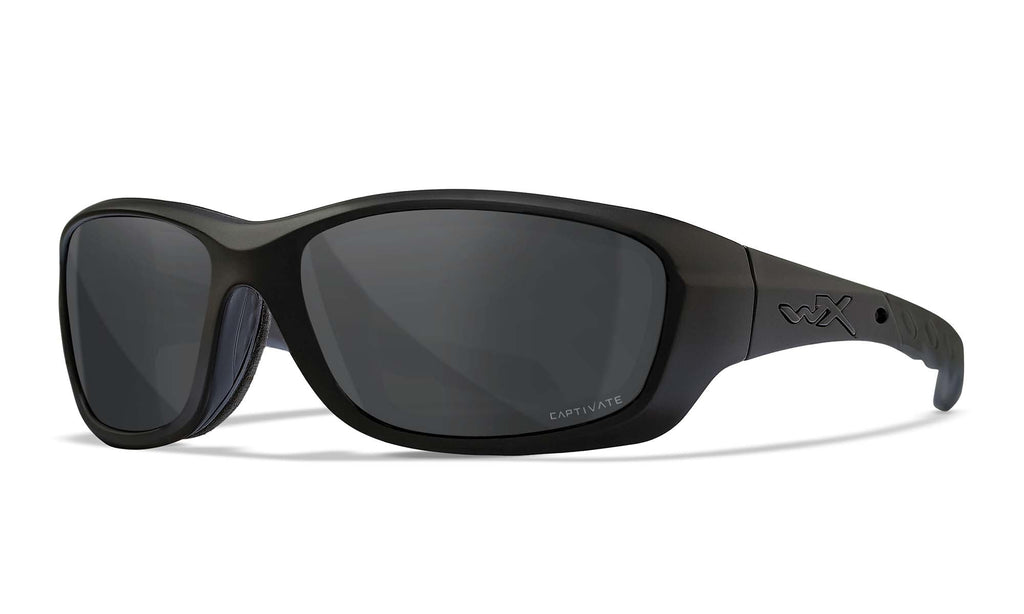 Wiley X WX GRAVITY — Captivate Polarized -  Grey, Black Ops - Matte Black