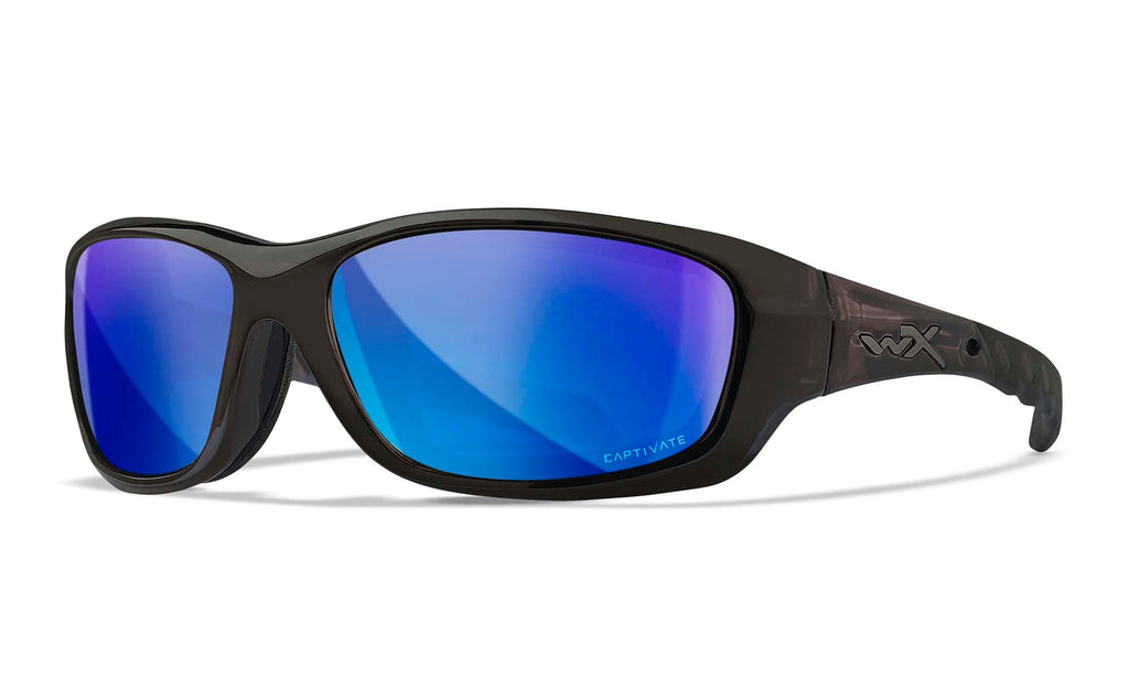 Wiley X WX GRAVITY — Captivate Polarized - Blue Mirror -  Grey, Black Crystal