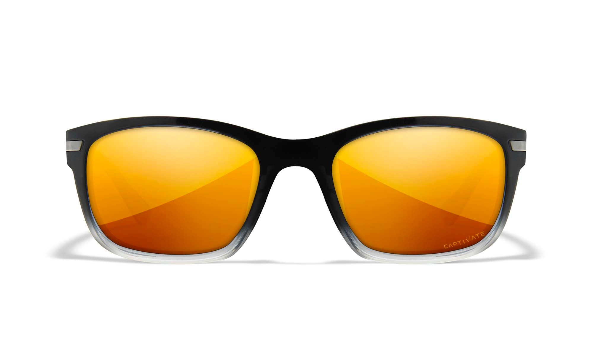 Wiley X WX HELIX — Captivate Polarized - Bronze Mirror - Copper, Gloss Black Fade To Clear Crystal