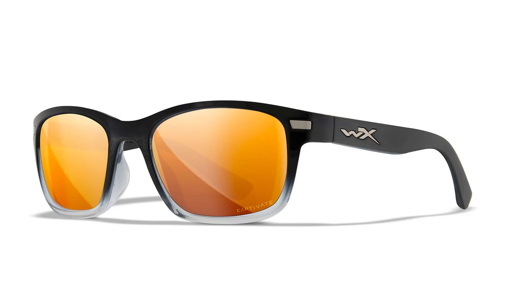 Wiley X WX HELIX — Captivate Polarized - Bronze Mirror - Copper, Gloss Black Fade To Clear Crystal