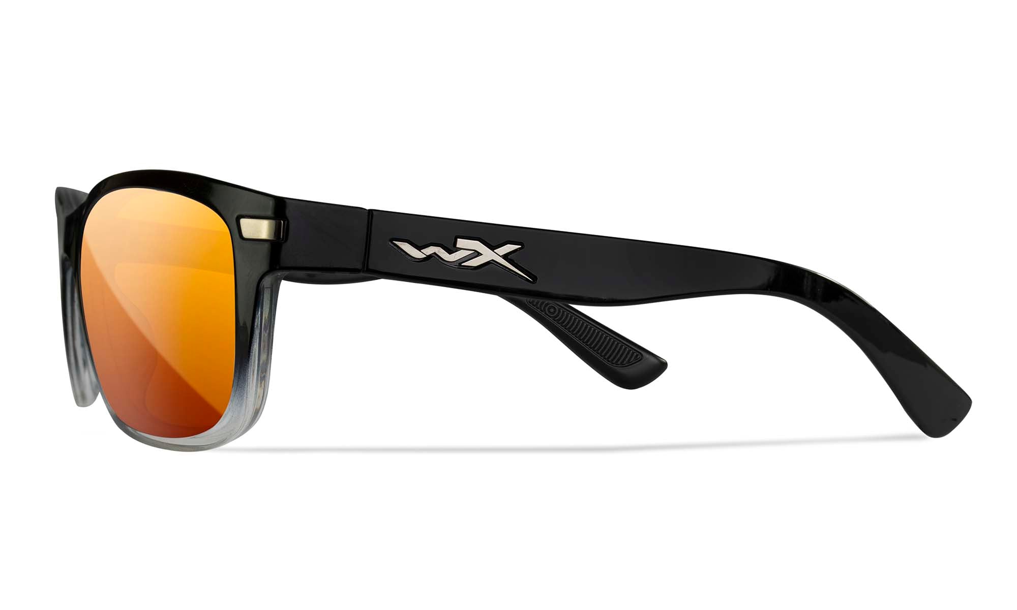 Wiley X WX HELIX — Captivate Polarized - Bronze Mirror - Copper, Gloss Black Fade To Clear Crystal