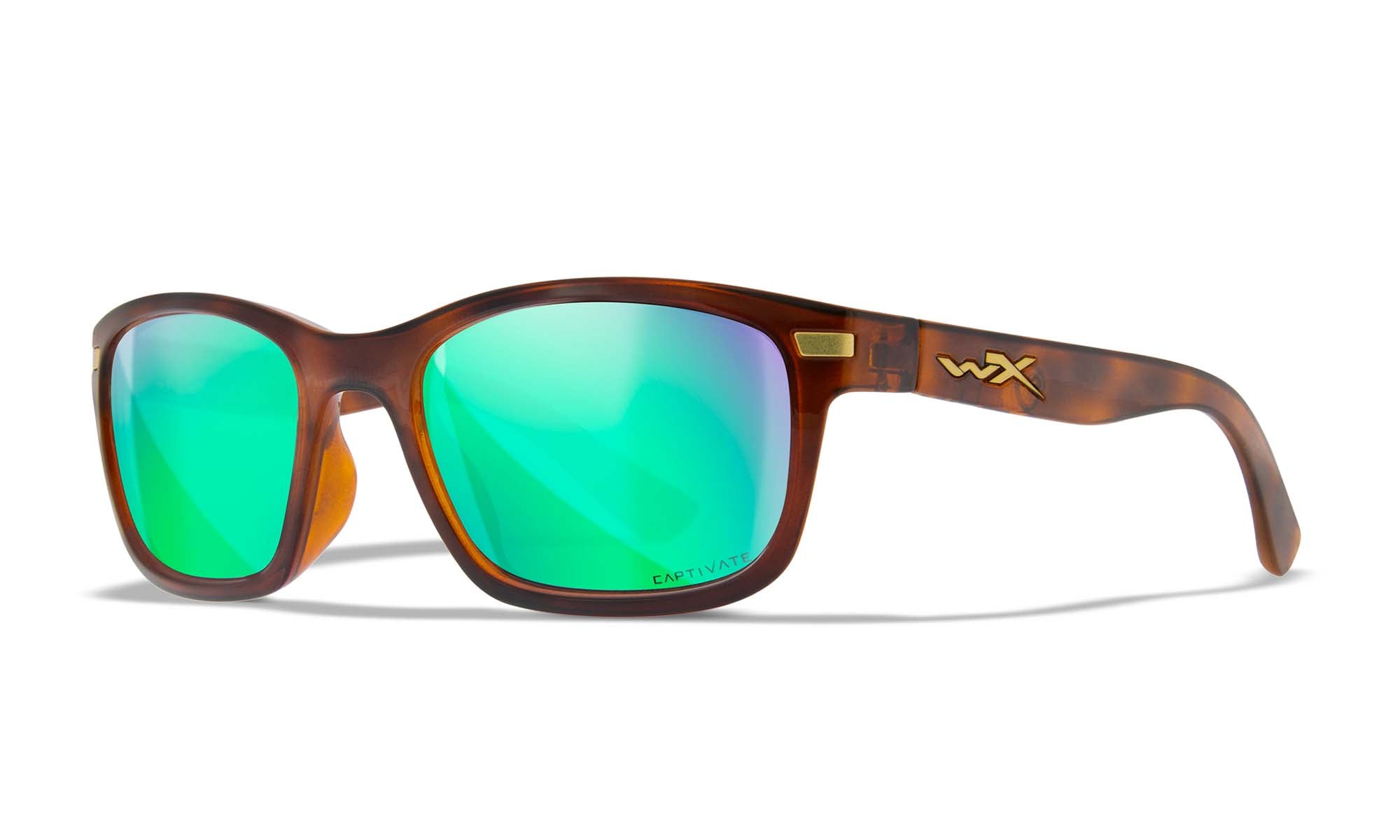 Wiley X WX HELIX — Captivate Polarized - Green Mirror - Amber, Gloss Demi