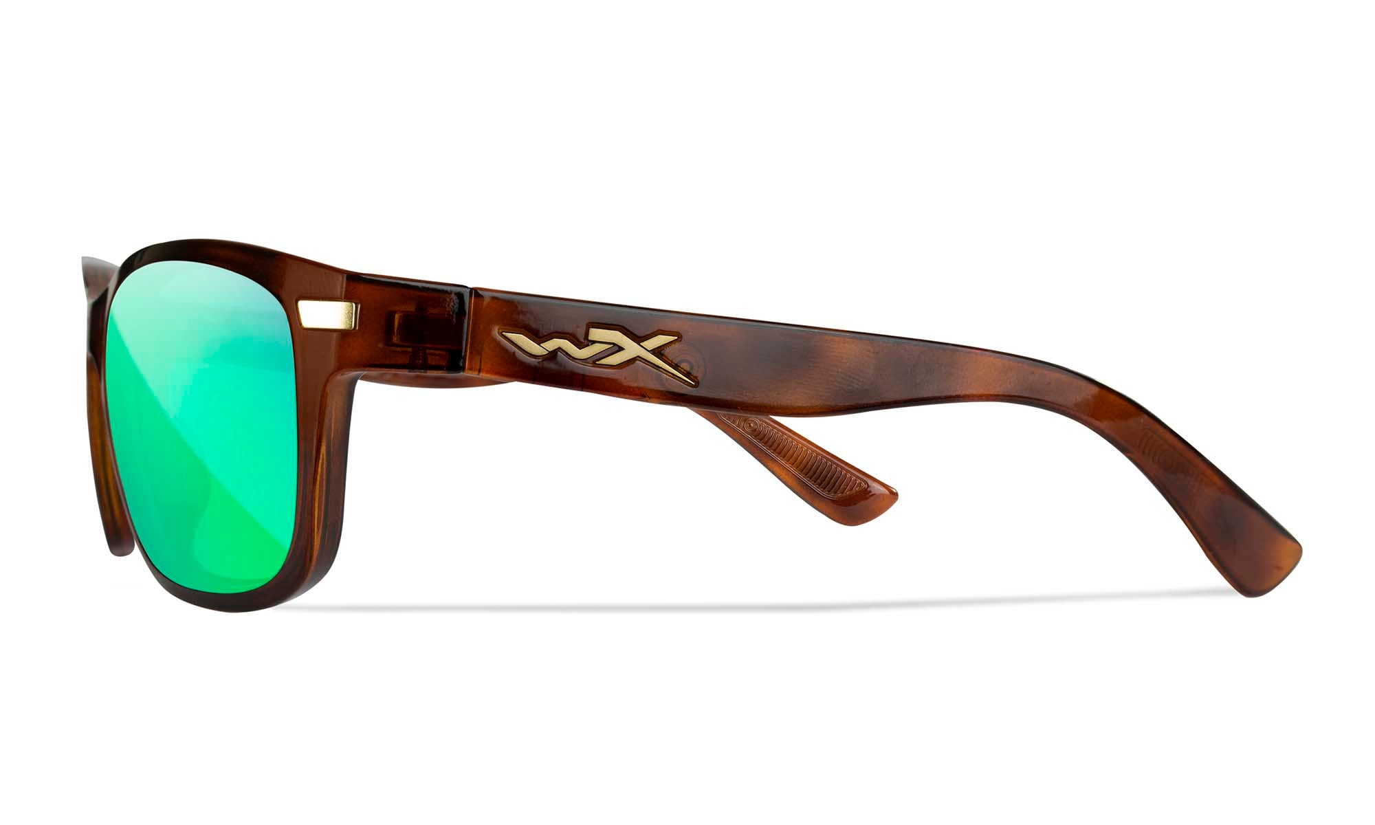 Wiley X WX HELIX — Captivate Polarized - Green Mirror - Amber, Gloss Demi