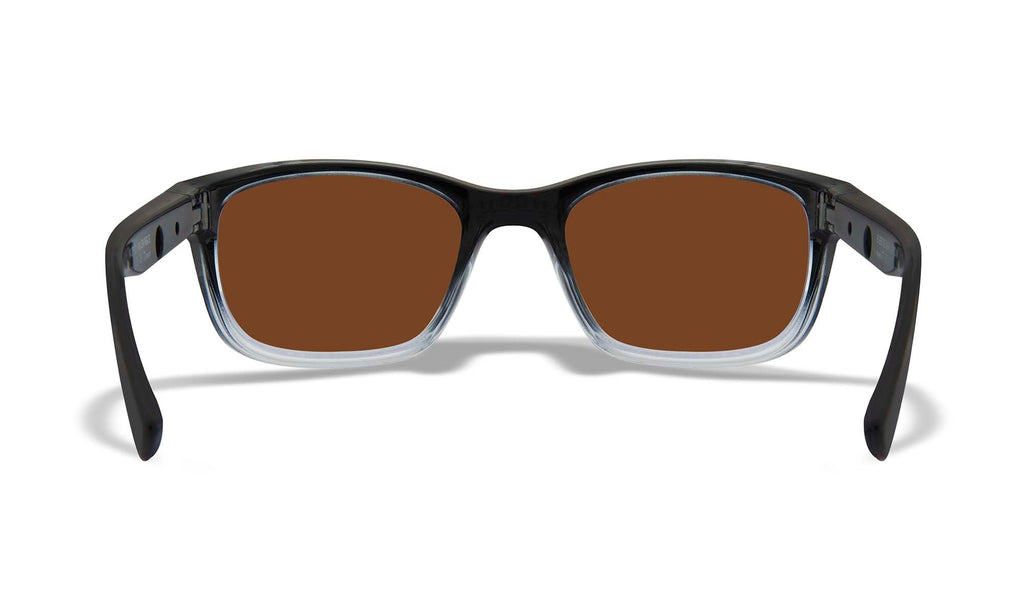 Wiley X WX HELIX — Captivate Polarized - Bronze Mirror - Copper, Gloss Black Fade To Clear Crystal
