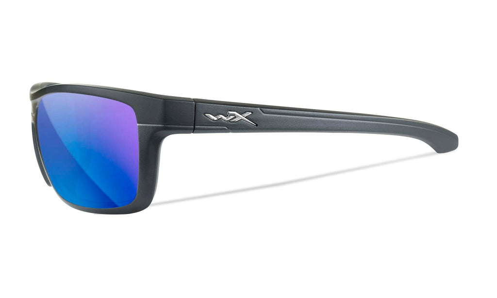 Wiley X WX KINGPIN — Captivate Polarized - Blue Mirror -  Grey, Matte Graphite