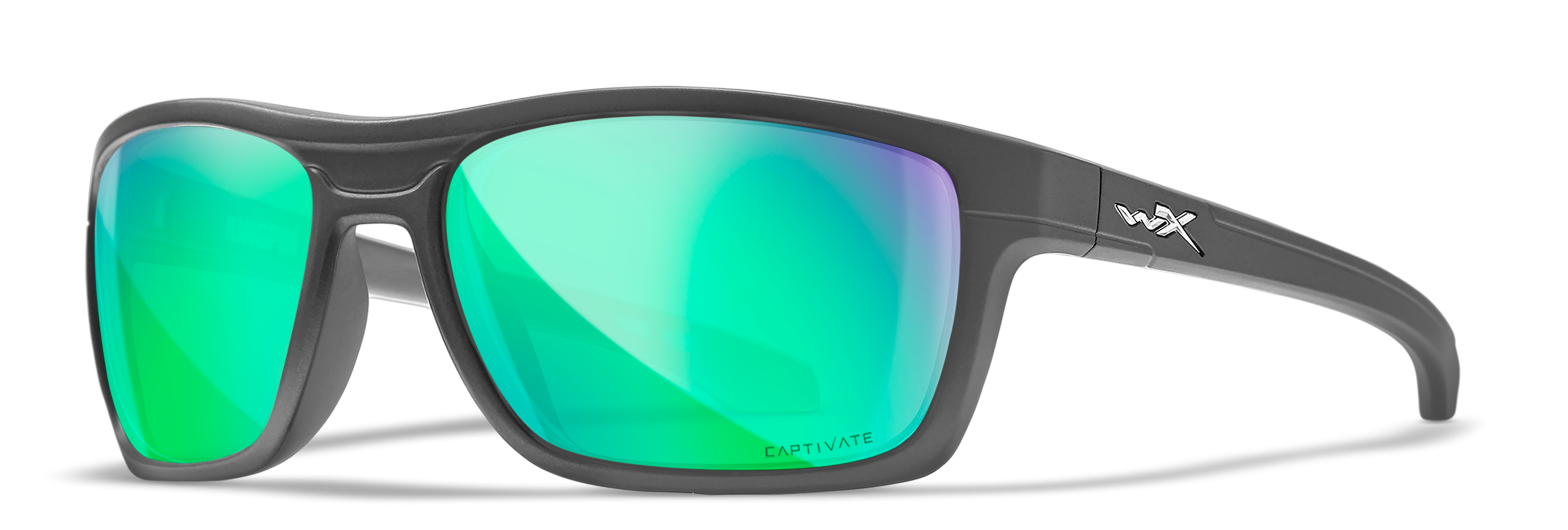 Wiley X WX KINGPIN — Captivate Polarized - Green Mirror - Amber, Matte Graphite