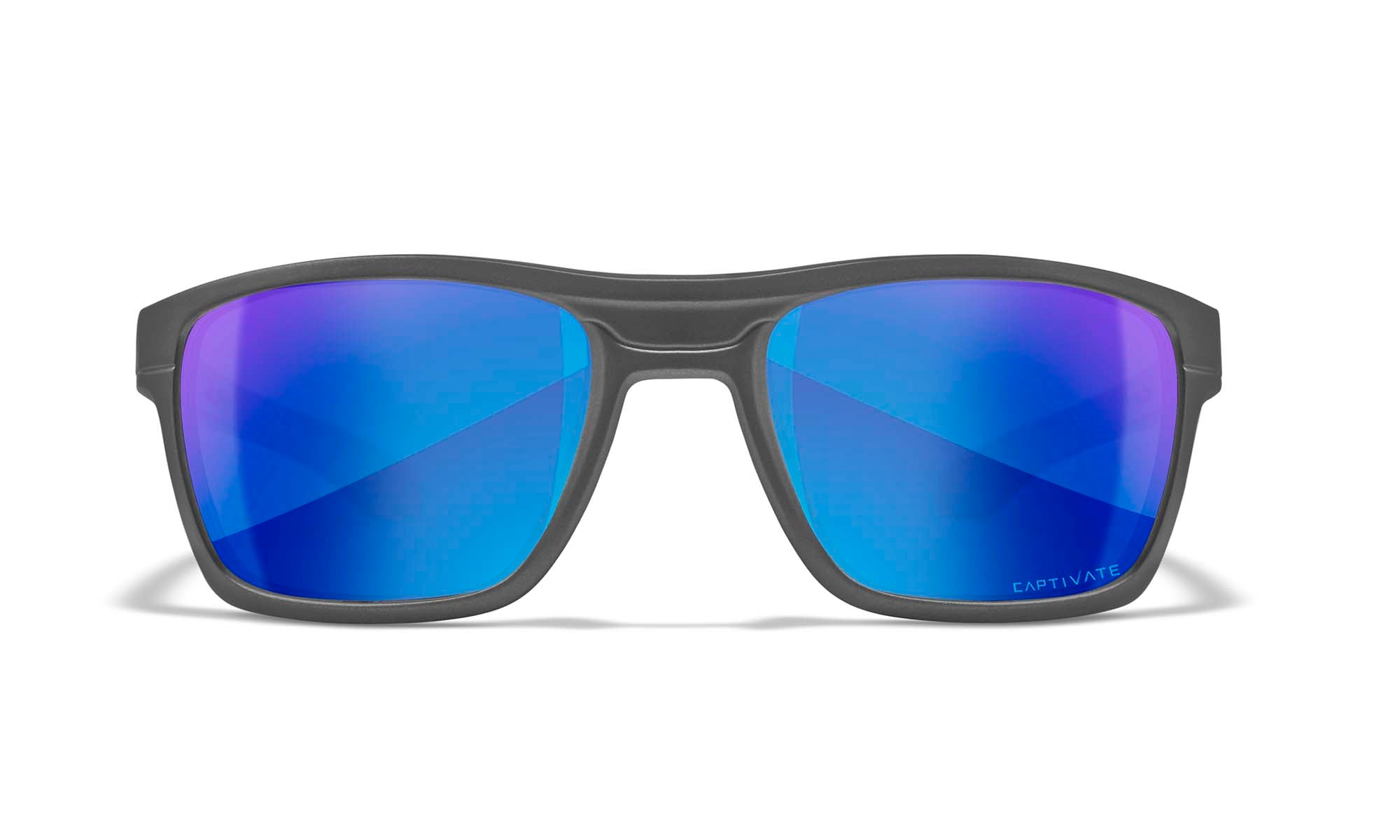 Wiley X WX KINGPIN — Captivate Polarized - Blue Mirror -  Grey, Matte Graphite