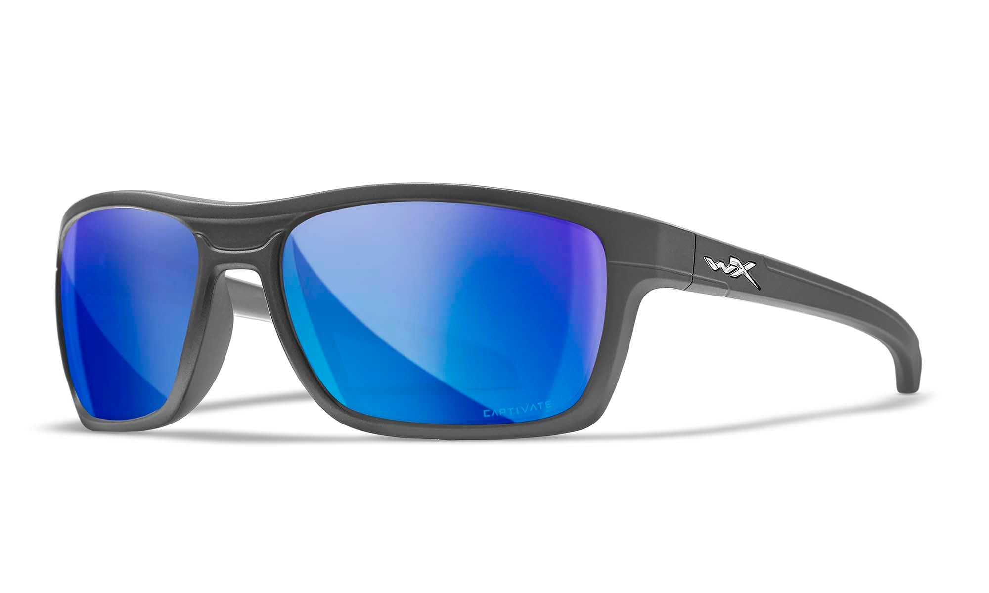 Wiley X WX KINGPIN — Captivate Polarized - Blue Mirror -  Grey, Matte Graphite