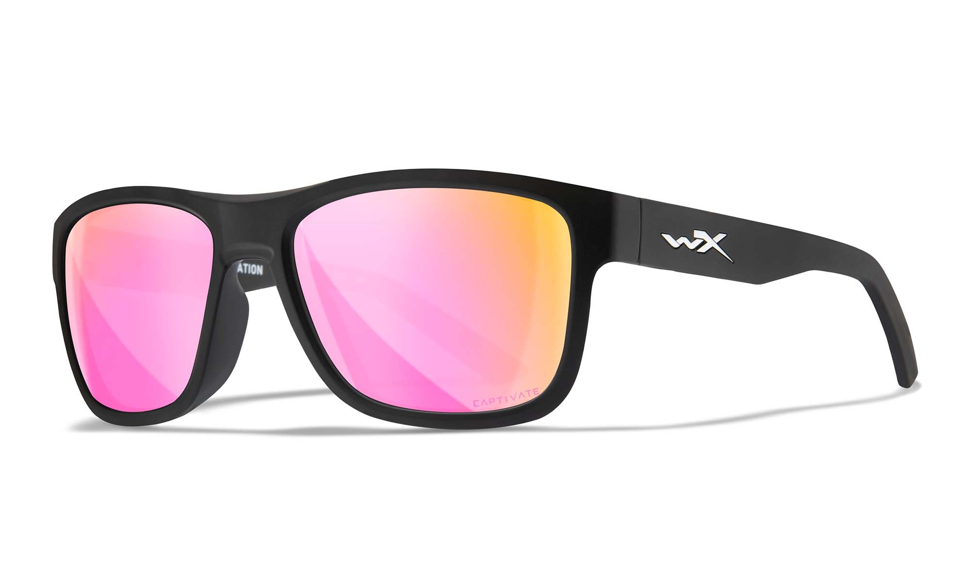Wiley X WX OVATION — Captivate Polarized - Rose Gold Mirror -  Green, Matte Black