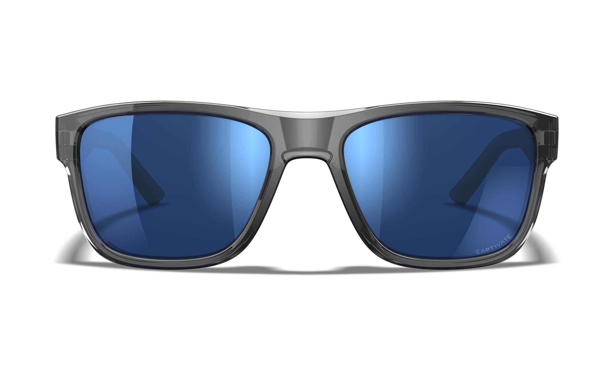 Wiley X WX OVATION — Captivate Polarized - Blue Mirror -  Grey, Gloss Crystal Dark Grey